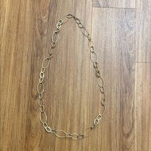 Gold Oval Link Necklace with Polished Finish